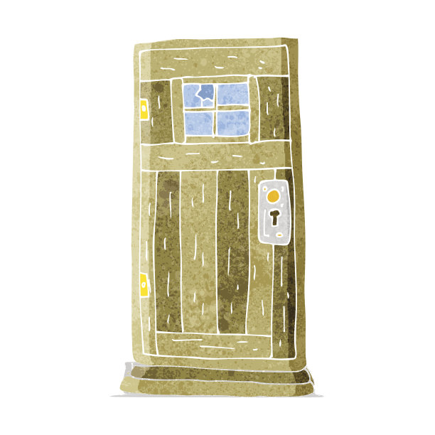 卡通旧木门图片下载