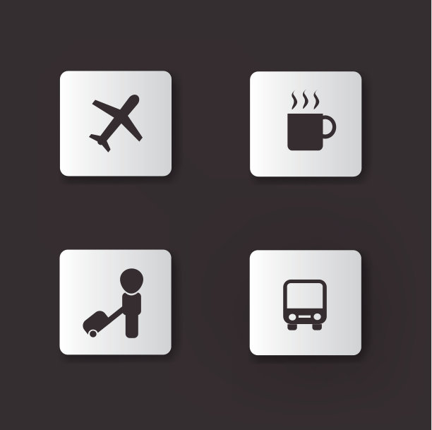 旅游签,4对象,向量图片下载