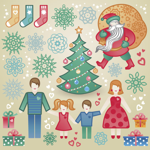 圣诞向量元素的集合。图片下载