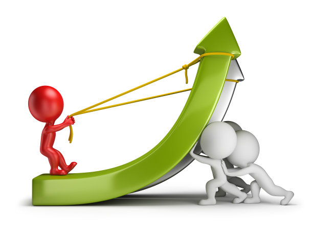 3d小人物-团队合作和利润图片下载