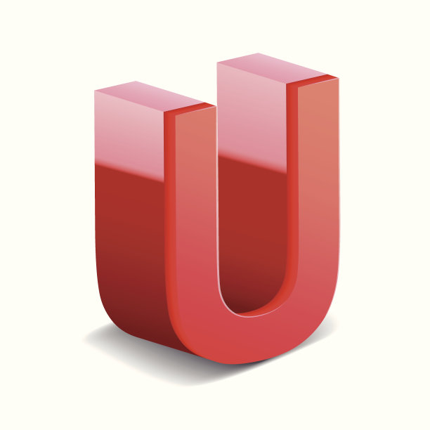 3d红色字母U图片下载