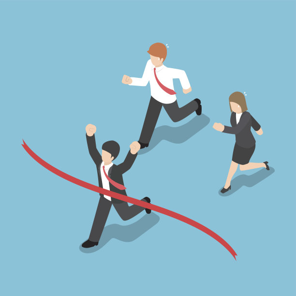 等距设计商人赢得竞争和跨越图片下载