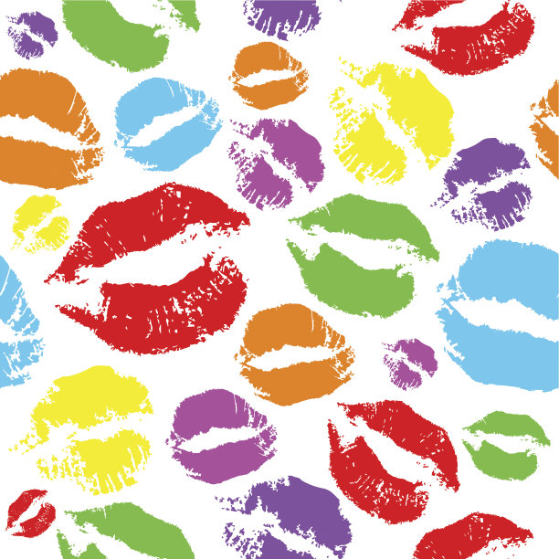 女人的嘴唇图案上的白色背景。口红吻。图片下载