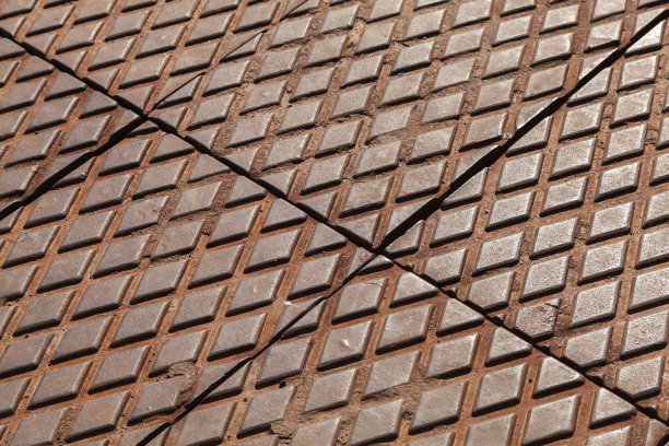 生锈的钢钻石板背景照片纹理图片下载