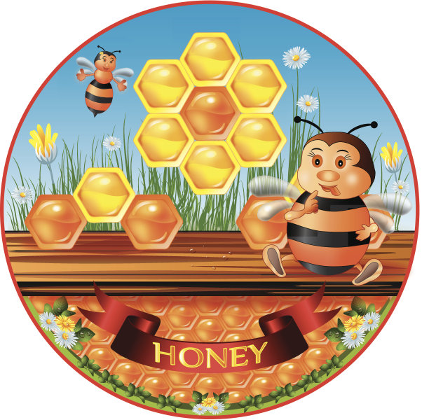 蜜蜂向量标签图片下载