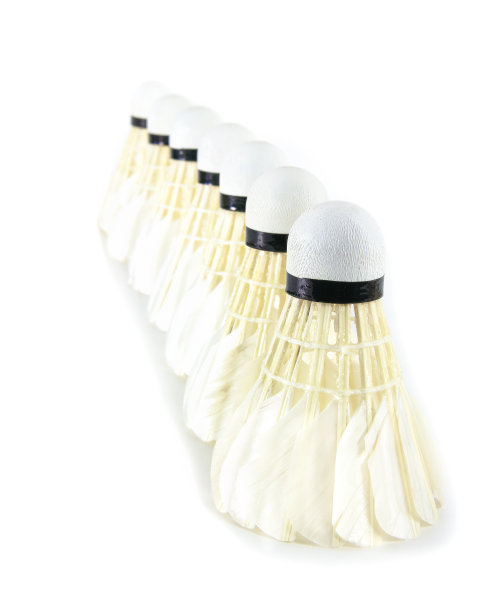 白色背景上的羽毛球图片下载