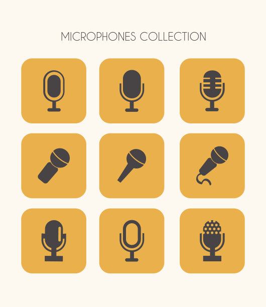 麦克风图标平面风格图片下载