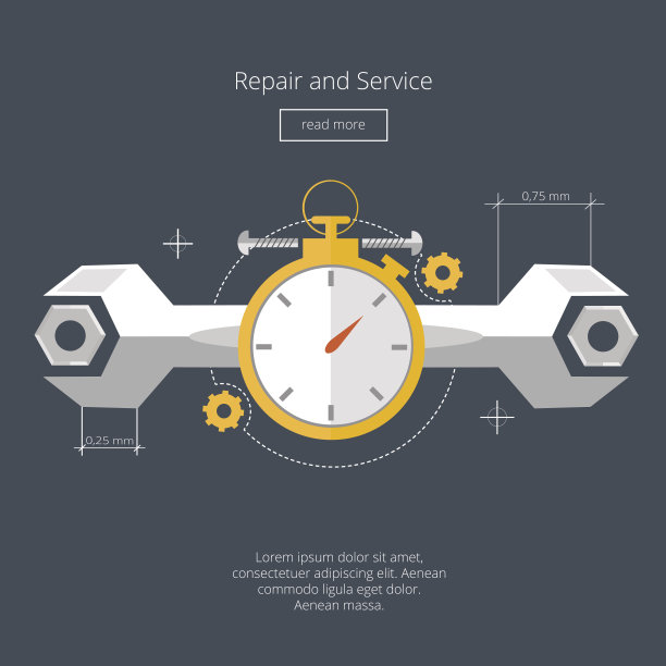 维修和服务。家居和机械装修概念。平面向量图片下载