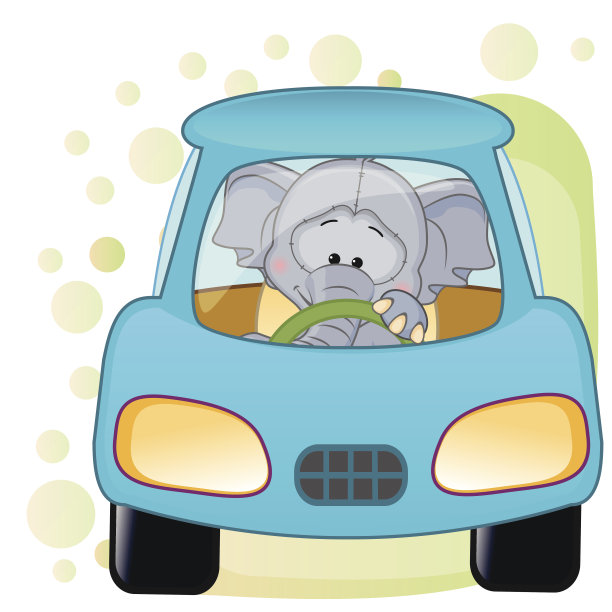 汽车里的大象图片下载