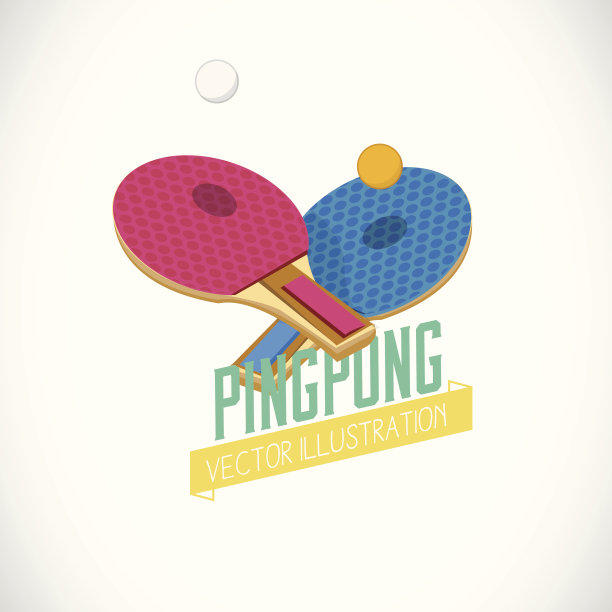 乒乓球。乒乓球-矢量插图图片下载