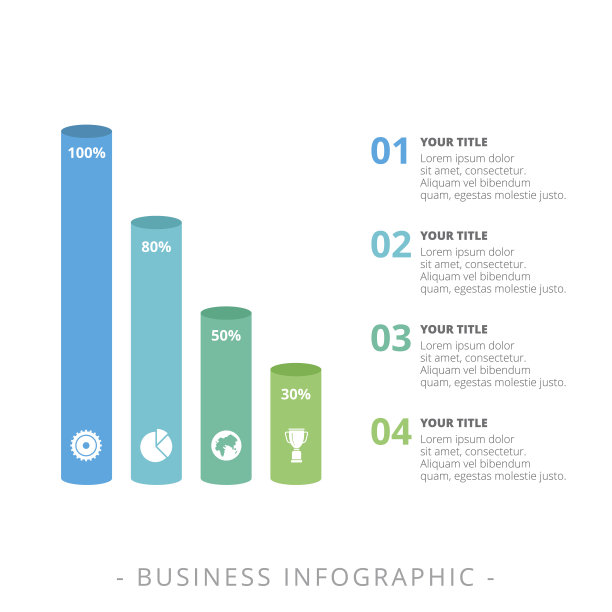 垂直圆柱条形图模板图片下载