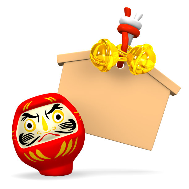 空的还愿图和达摩娃娃的正面图片下载