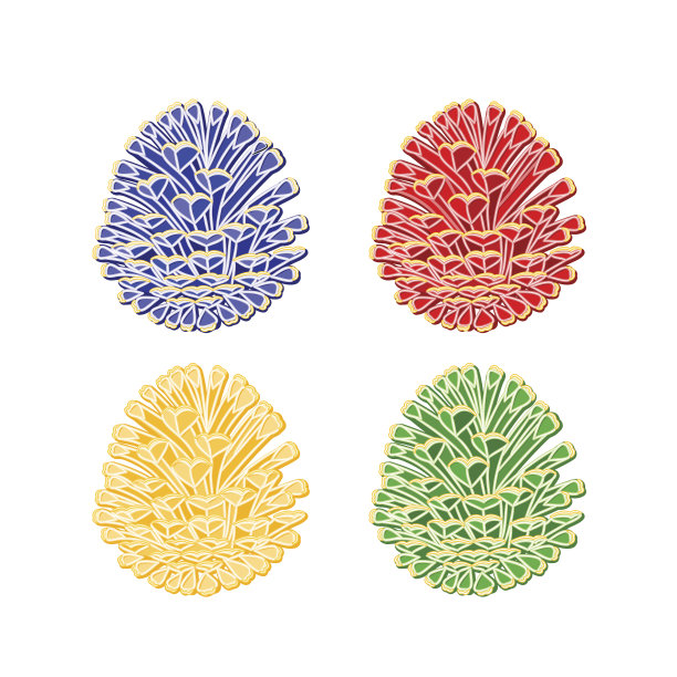 圣诞装饰松果矢量素材图片下载