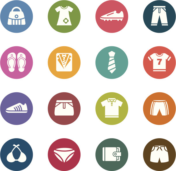 服装和配饰颜色图标图片下载