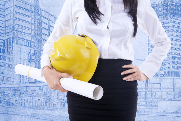 蓝图上的近距离安全帽图片下载