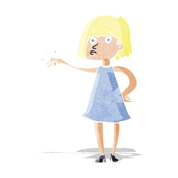 卡通女人炫耀订婚戒指图片下载