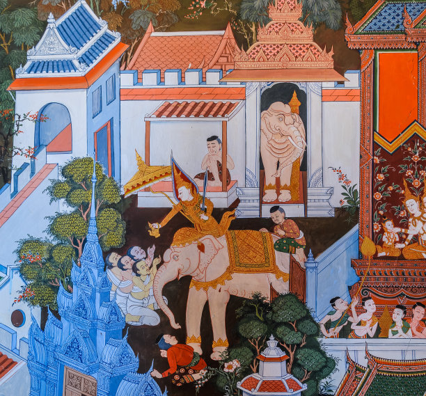 泰国佛祖生平壁画图片下载
