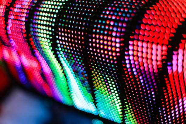 明亮的彩色曲面LED屏幕素材图片