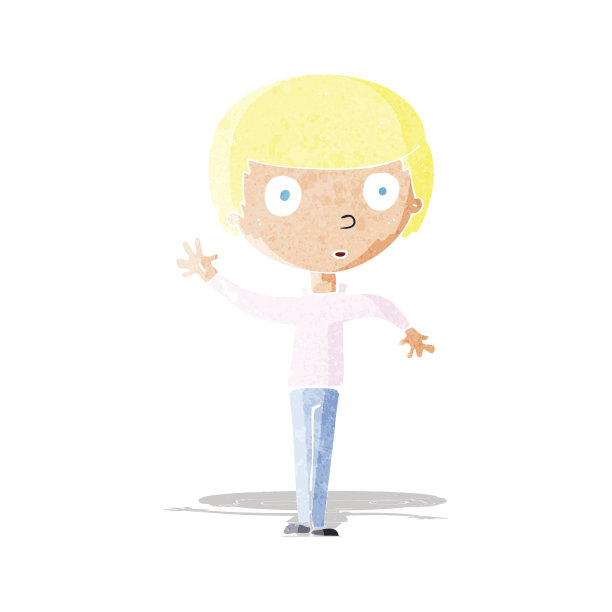 卡通挥舞着男孩图片下载