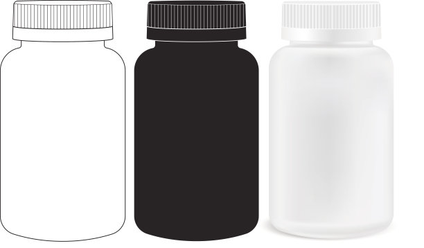 药丸盒子。白色医疗容器图片下载