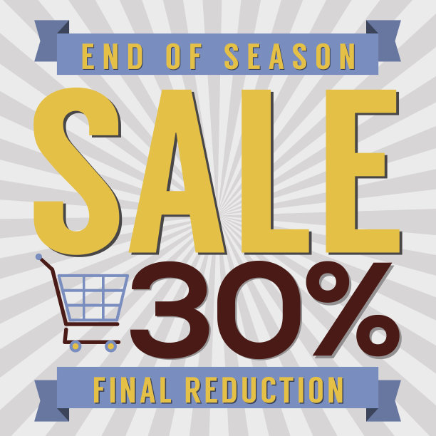 30%的季末销售矢量插图图片下载