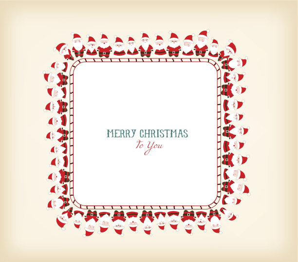 有圣诞老人的复古圣诞相框图片下载