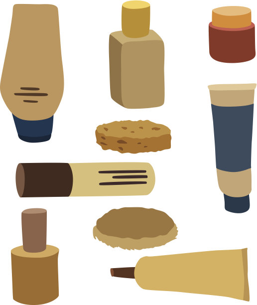 矢量插图的各种化妆品图片下载