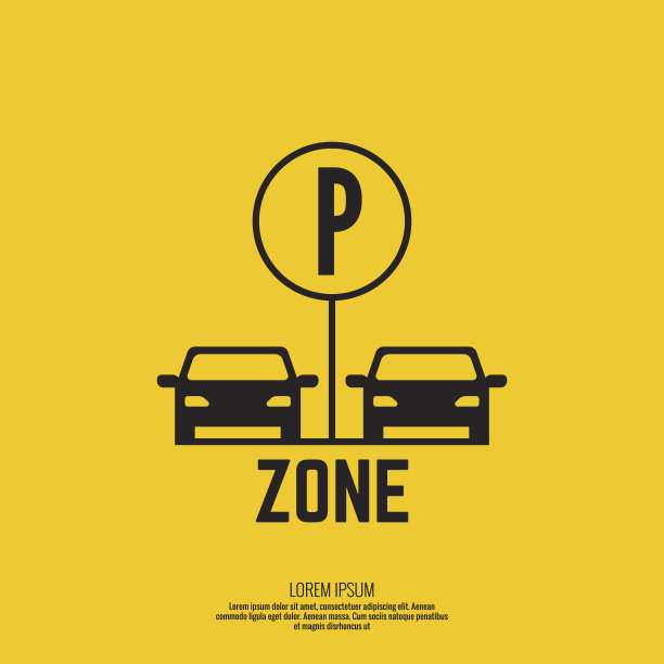 指向停车场的指针。图片下载