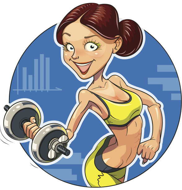 健康。拿着哑铃的运动女孩图片下载