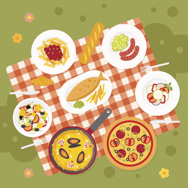 野餐的食物。餐饮图片下载