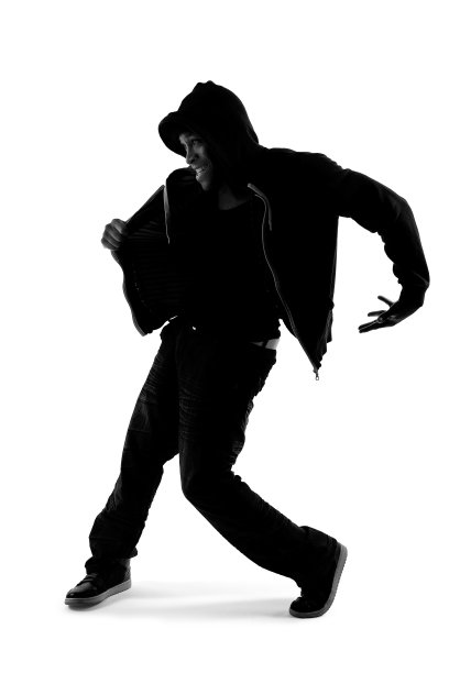 嘻哈舞者剪影图片下载