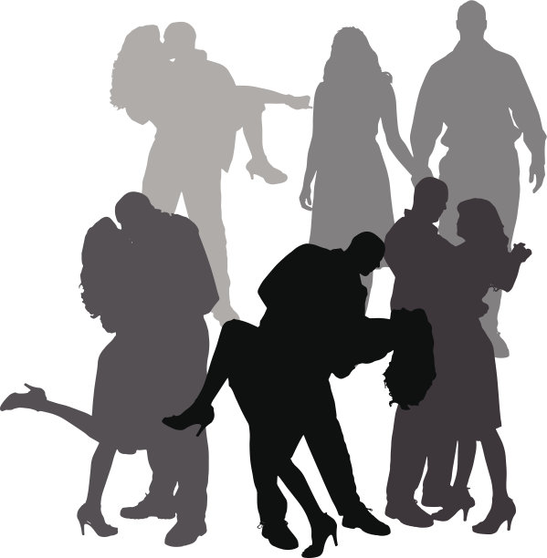 矢量剪影的舞蹈。图片下载