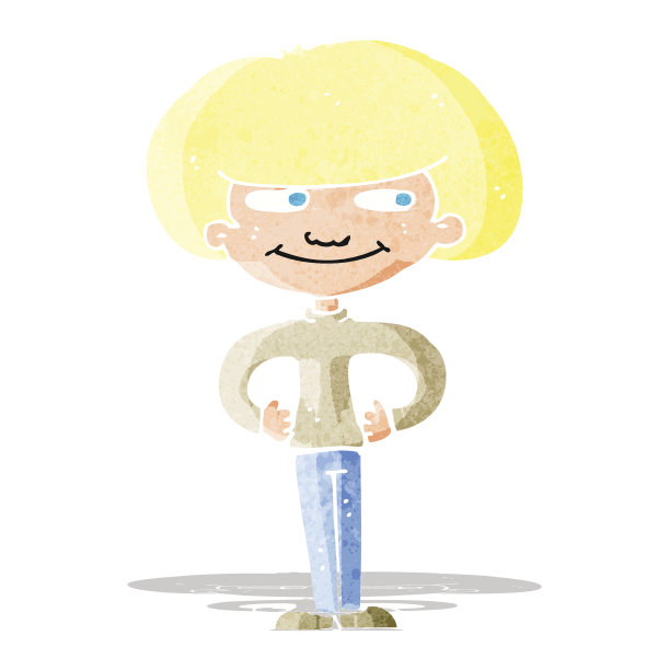 手放在屁股上的卡通男孩图片下载