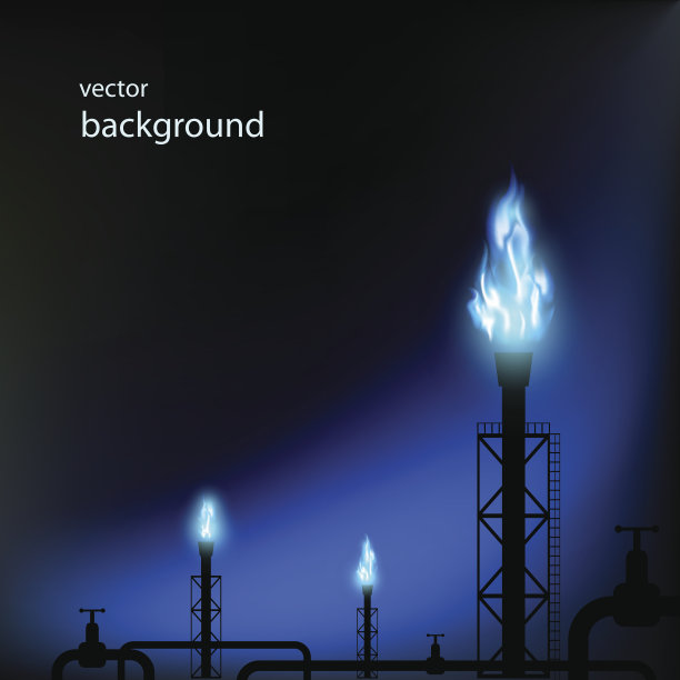 煤气管道有蓝色火焰图片下载