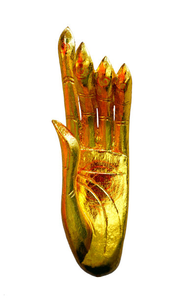 金手佛像孤立在白色背景上图片下载