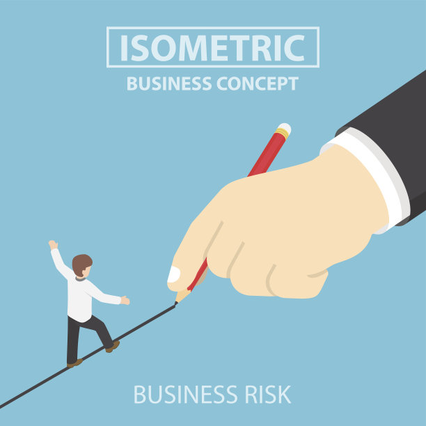 等距商人在画的线上行走图片下载