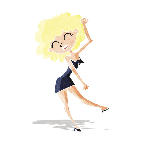 卡通跳舞的女人图片下载