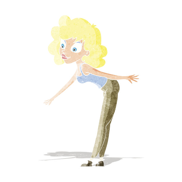 卡通女人伸手去拿东西图片下载