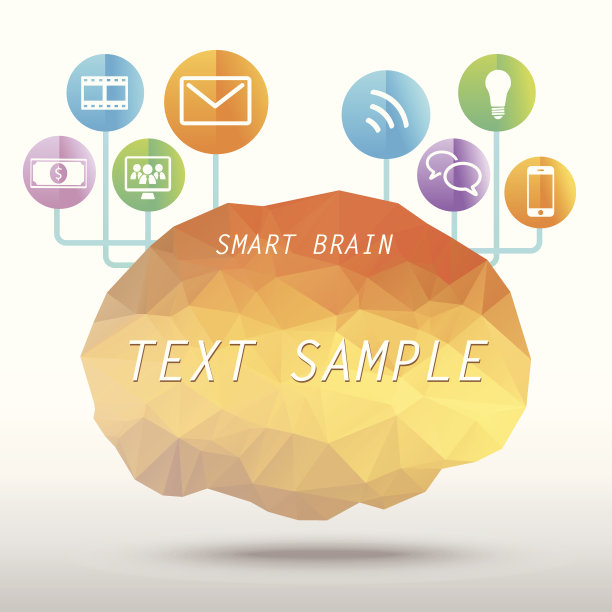 大脑多边形向量图片下载
