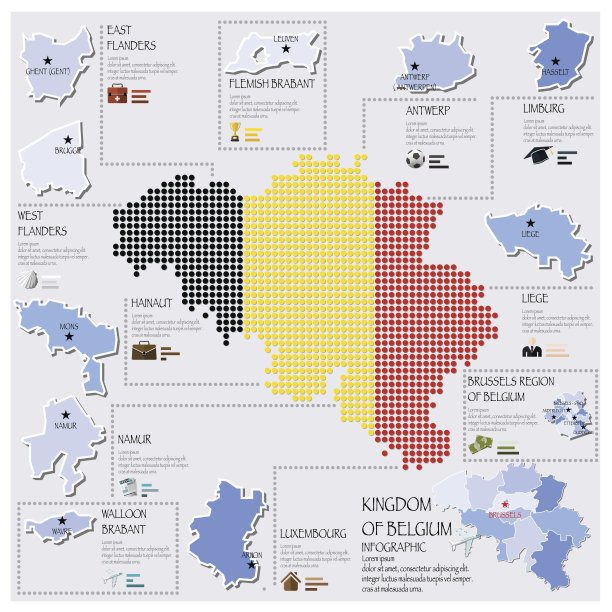 比利时点旗图信息图设计图片下载