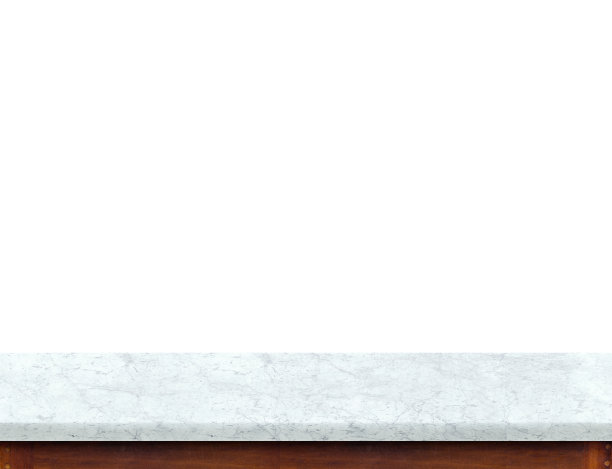 空白色大理石桌面孤立在白色背景素材图片