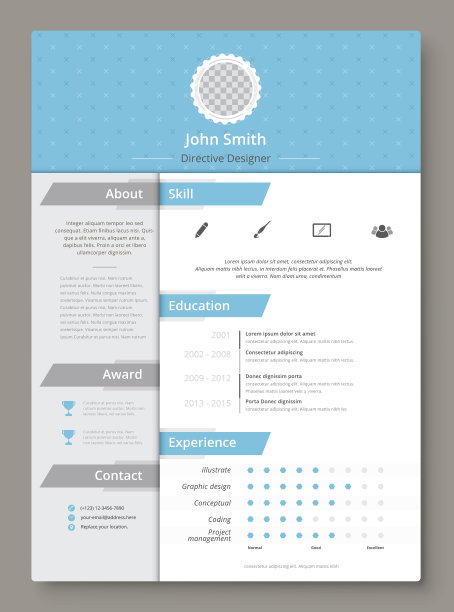 简历和cv矢量模板。很适合申请工作。图片下载