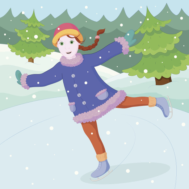 雪的女孩图片下载