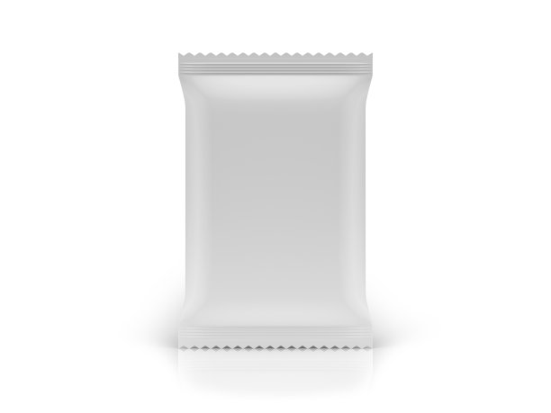 空白食品袋包装前视图上的白色背景图片下载