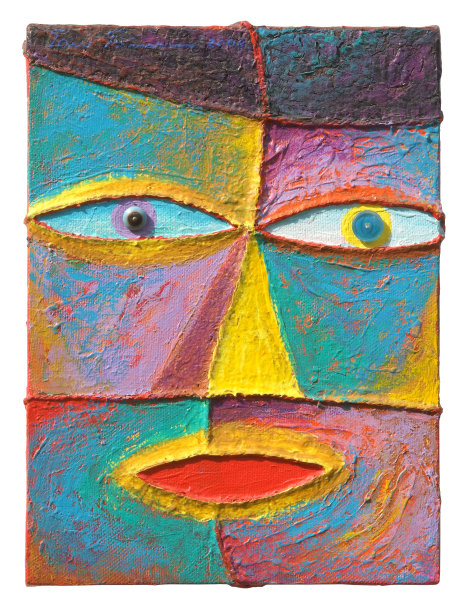 脸12_2004_丙烯在画布上图片下载