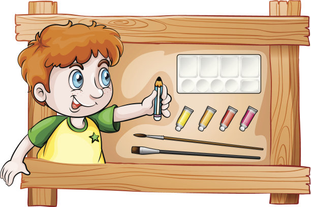 一个年轻画家的画框图片下载