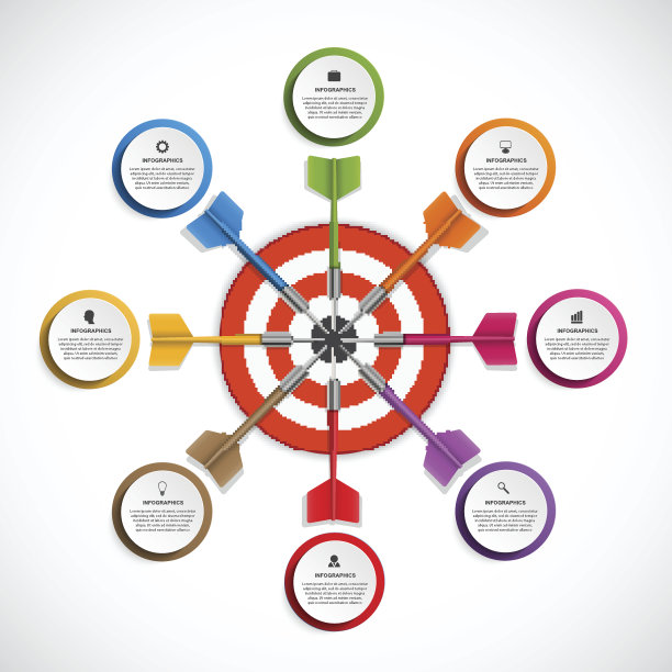 摘要信息图形模板目标与飞镖。图片下载