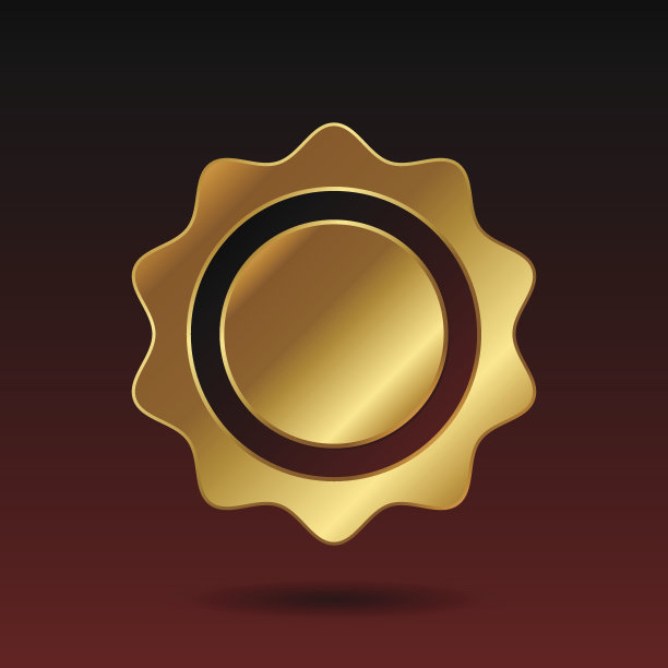 空白金标签模板。向量图片下载