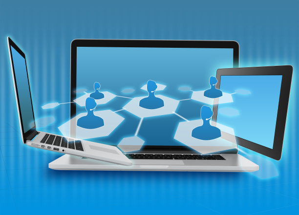 图标电话支持在笔记本电脑和平板电脑的背景。图片下载