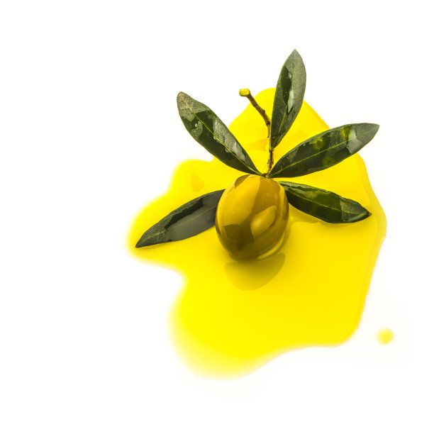 橄榄和橄榄油倒入隔离图片下载
